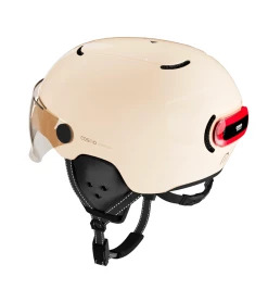 Cosmo Connected Casque Vélo Urbain Avec Feu Intégré -VTT Soldes Boutique casque eclairage velo integree cosmo fusion premium sable