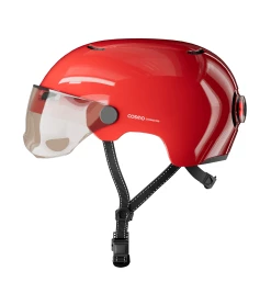 Cosmo Connected Casque Visière + Lumière Cosmo Fusion Pure 14 Cosmo Connected Casque Visière + Lumière Cosmo Fusion Pure -VTT Soldes Boutique casque visiere coloree velo femme rouge visiere lumiere integree cosmo connected