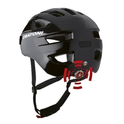 Casque Cratoni C-Swift Urban -VTT Soldes Boutique helm c swift black glossy rueckansicht mit licht